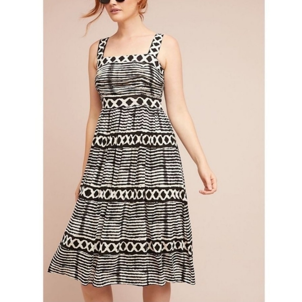Tracy Resse X Anthropologie tribal jersey midi dress